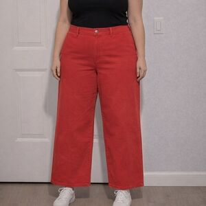 Universal Thread Women’s Red Wide‑Leg Pants Size10 & 14 High Rise 99% Cotton NWT